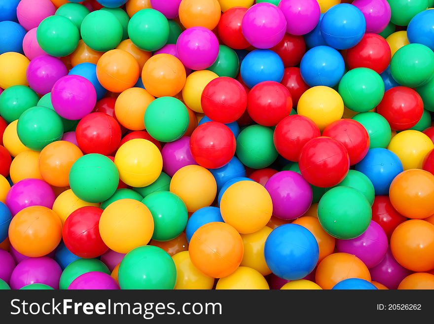Pile of colorful little balls for children to play around