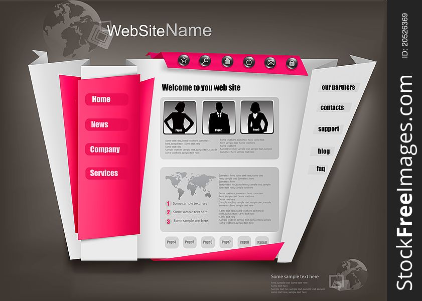Business website design template. Vector illustration.