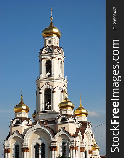 Orthodox church bell tower in Yekaterinburg, which was destroyed during the Soviet era in 1930. Since 2006 is its restoration. Orthodox church bell tower in Yekaterinburg, which was destroyed during the Soviet era in 1930. Since 2006 is its restoration