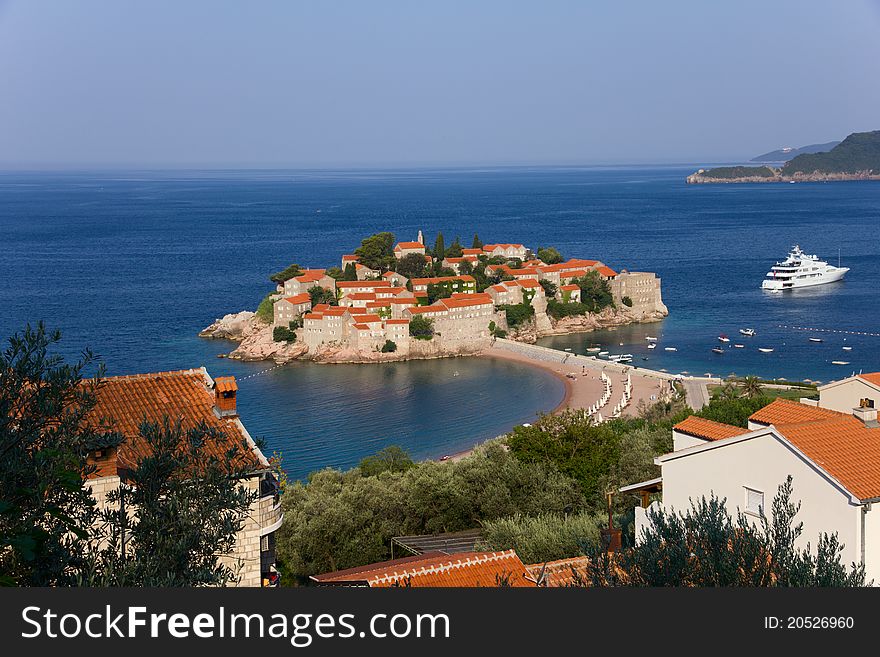 St. Stefan island at Montenegro. Summer