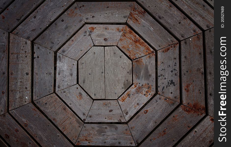 Wood background which octagon shape