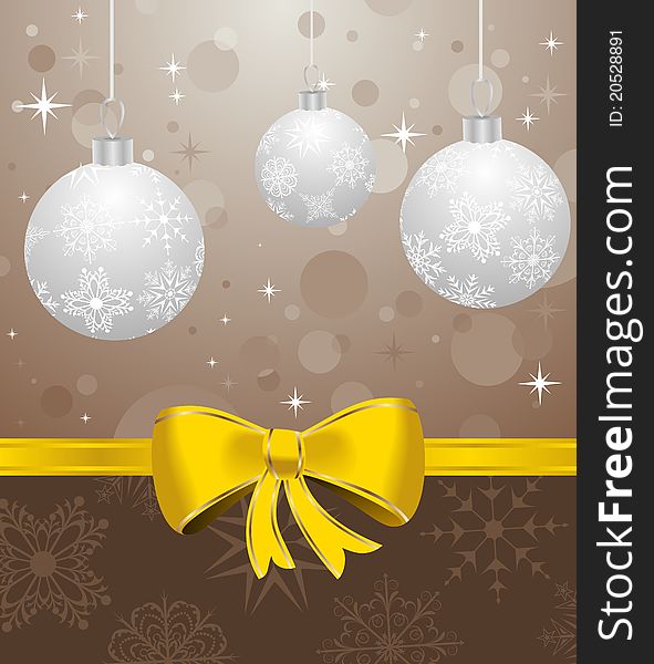 Illustration Christmas card or background with set balls - vector