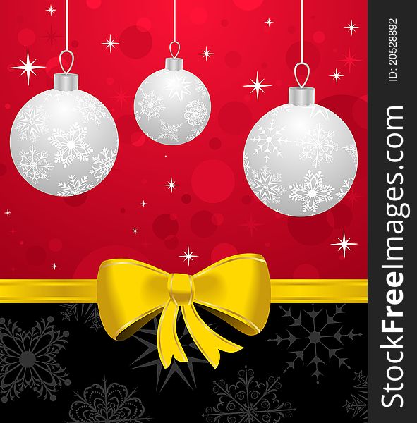 Illustration Christmas card or background with set balls - vector