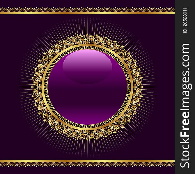 Illustration golden ornamental medallion for design - vector