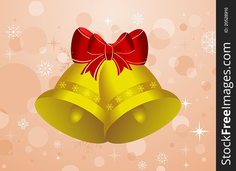 Illustration Christmas background with set bells - vector