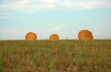 Three Haystacks Royalty Free Stock Photo Three Haystacks Royalty Free Stock Photo