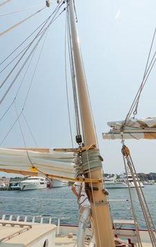 Views Of The Private Sail Yacht. Royalty Free Stock Photos Views Of The Private Sail Yacht. Royalty Free Stock Photos