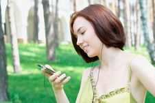 Portrait Of A Girl Listening To Music Royalty Free Stock Image Portrait Of A Girl Listening To Music Royalty Free Stock Image