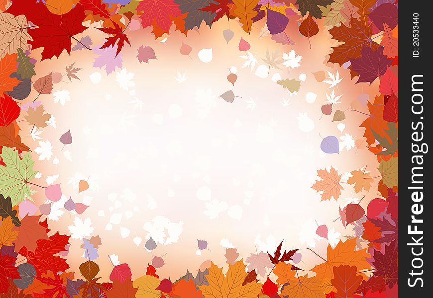 Autumn Leaves Border For Your Text. EPS 8