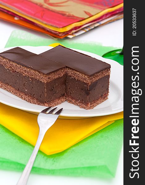 Delicious dark chocolate cake with cocoa and rum. Delicious dark chocolate cake with cocoa and rum