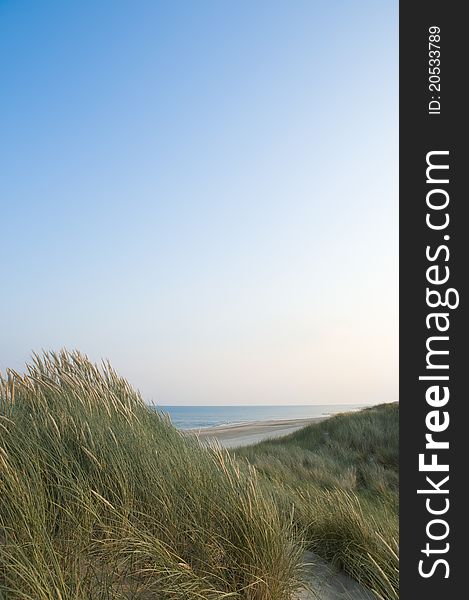 Sand dunes and a blue sky