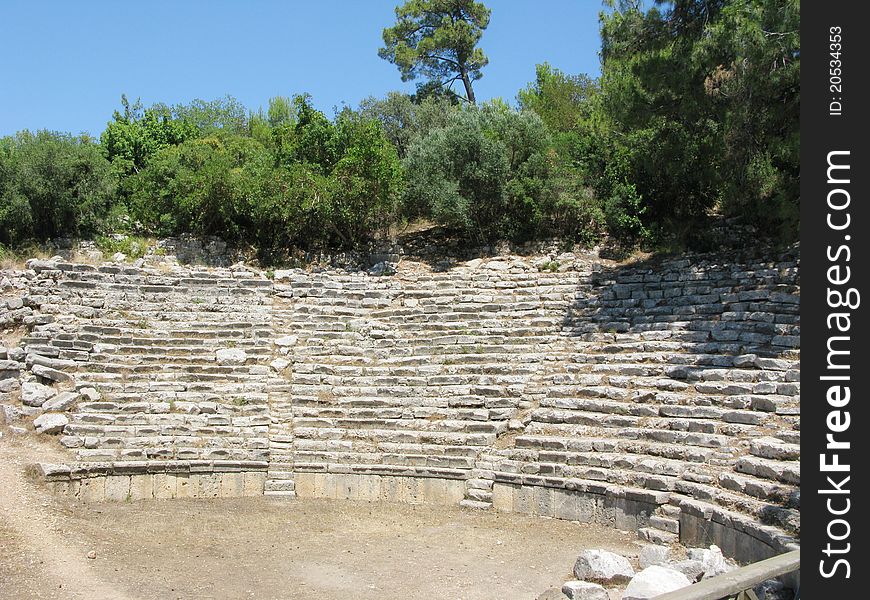Ruins of ancient theater phaselis turkey