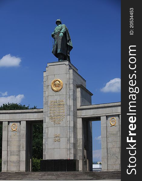 Soviet war memorial in the Tiergarten in Berlin in Germany