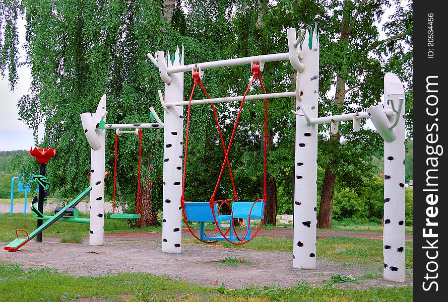 Teeter-totter outdoor in summer day