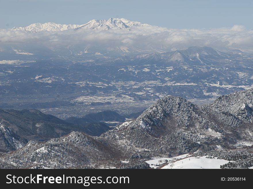 Snow mountains in Nagano Japan