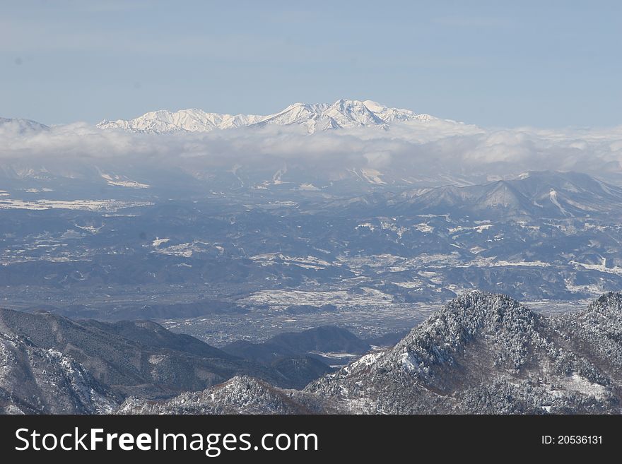 Snow mountains in Nagano Japan