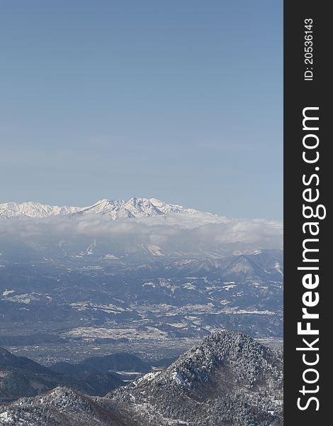 Snow mountains in Nagano Japan