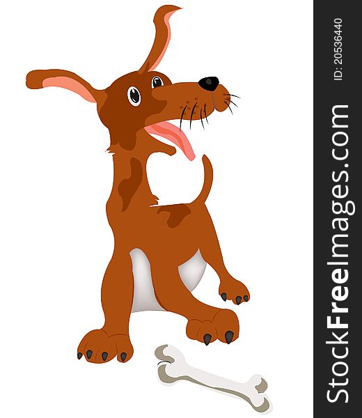 Nice cartoon dog on white background. Nice cartoon dog on white background