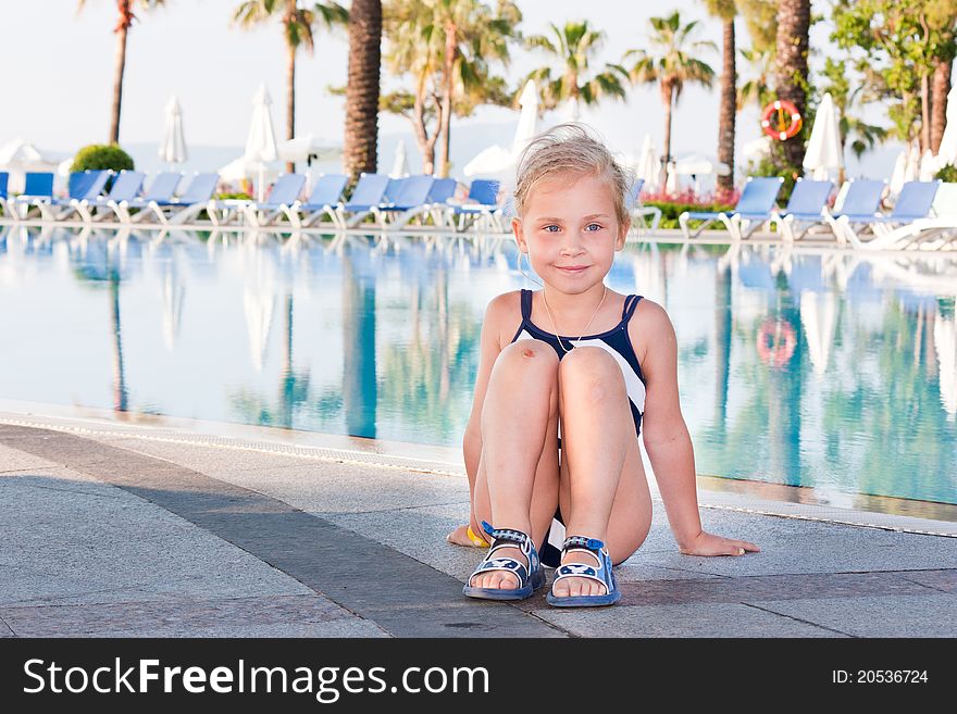 Beautiful Girl At The Swimming Pool