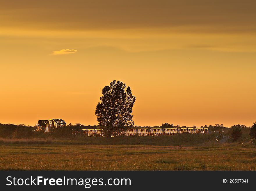 The Meiningen Bridge in the evening light.