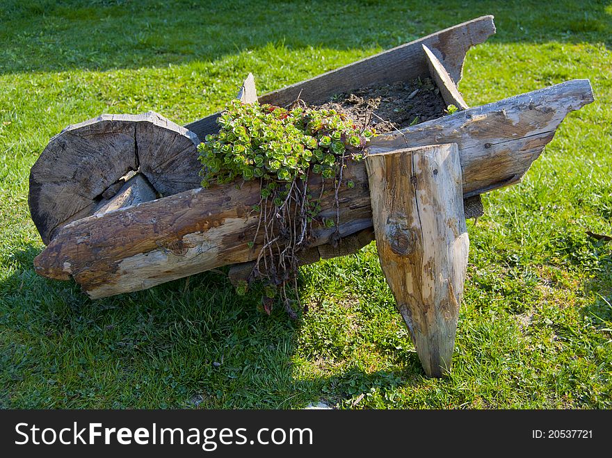 Rustic barrow in the backyard