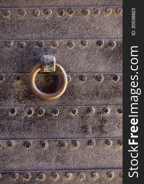 Bronze Door and Handle at the Alcazaba of Almeria