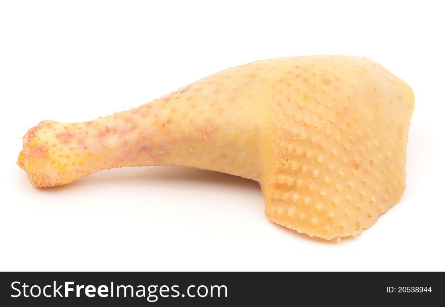 Raw chicken on white background