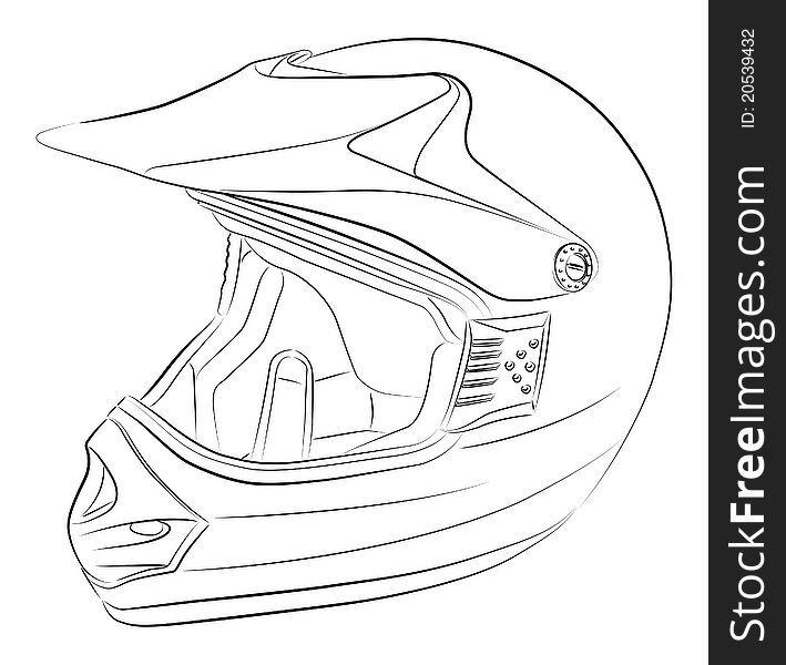 Motocross Helmet Drawing - Free Stock Images & Photos - 20539432