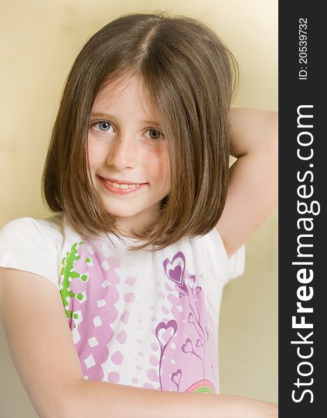 Portrait of pretty smiling caucasian girl. Portrait of pretty smiling caucasian girl