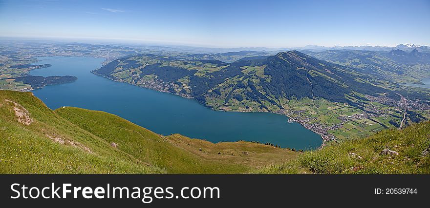 View from the top of the Rigi mountain. View from the top of the Rigi mountain