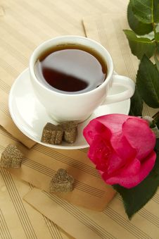 A Cup Of Tea And Rose Royalty Free Stock Photos A Cup Of Tea And Rose Royalty Free Stock Photos