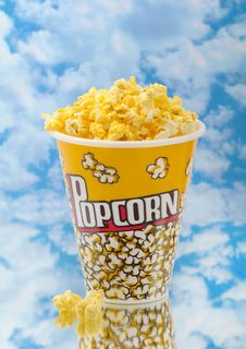 Popcorn On Glass With Cloud Royalty Free Stock Photos Popcorn On Glass With Cloud Royalty Free Stock Photos
