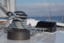 Winch On Sailboat Royalty Free Stock Photography Winch On Sailboat Royalty Free Stock Photography