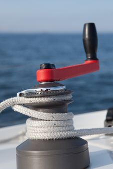 Winch On Sailboat Royalty Free Stock Images Winch On Sailboat Royalty Free Stock Images