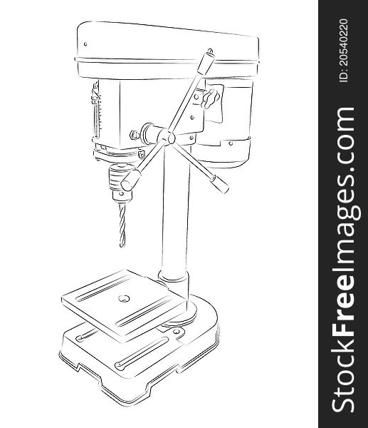Vector drawing of standing drill for home use. Vector drawing of standing drill for home use