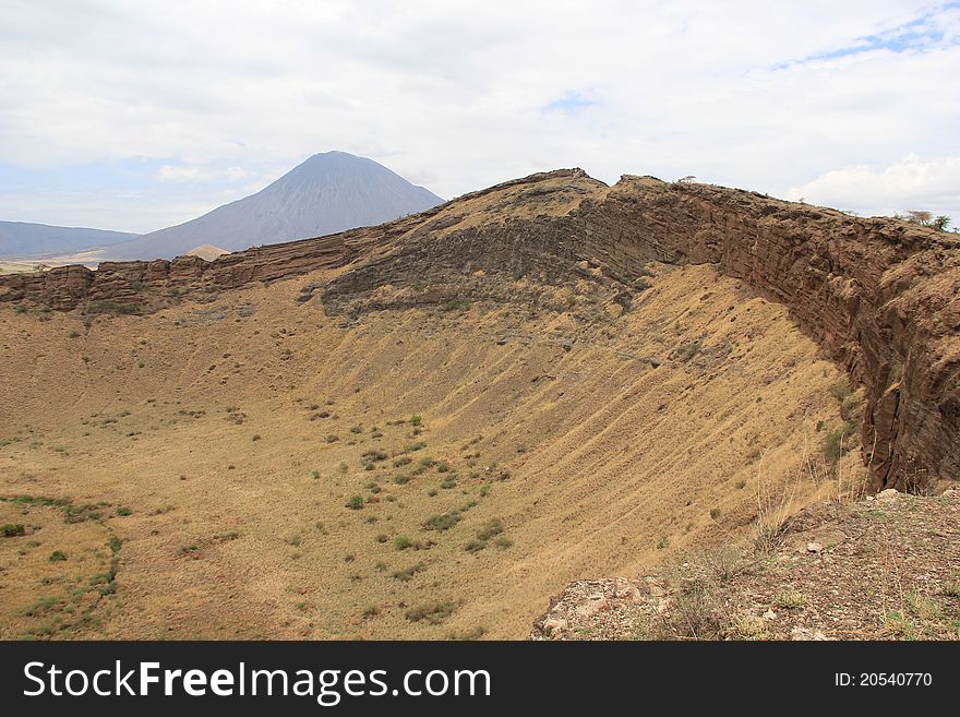 Dead volcano creater near Oldonyo Lengai. Dead volcano creater near Oldonyo Lengai