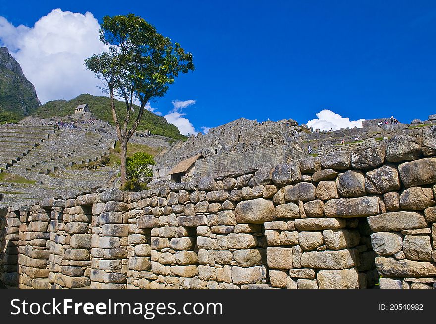 View of the archeological site of Machu Pichu