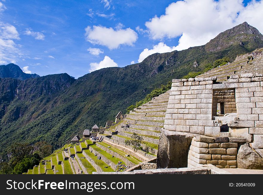 View of the archeological site of Machu Pichu