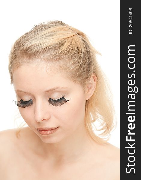 Blond Woman with long eyelashes