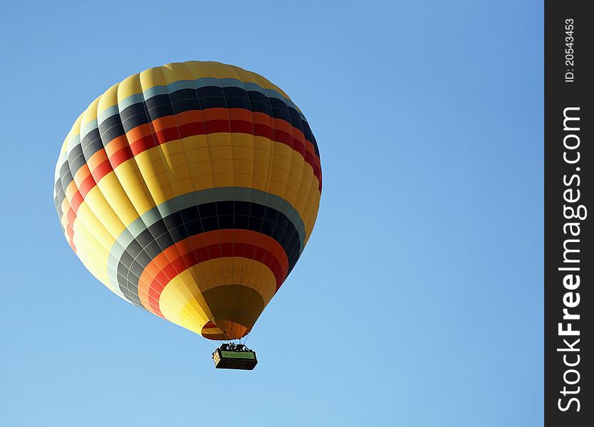 Yellow Hot Air Ballon With Colored Bands