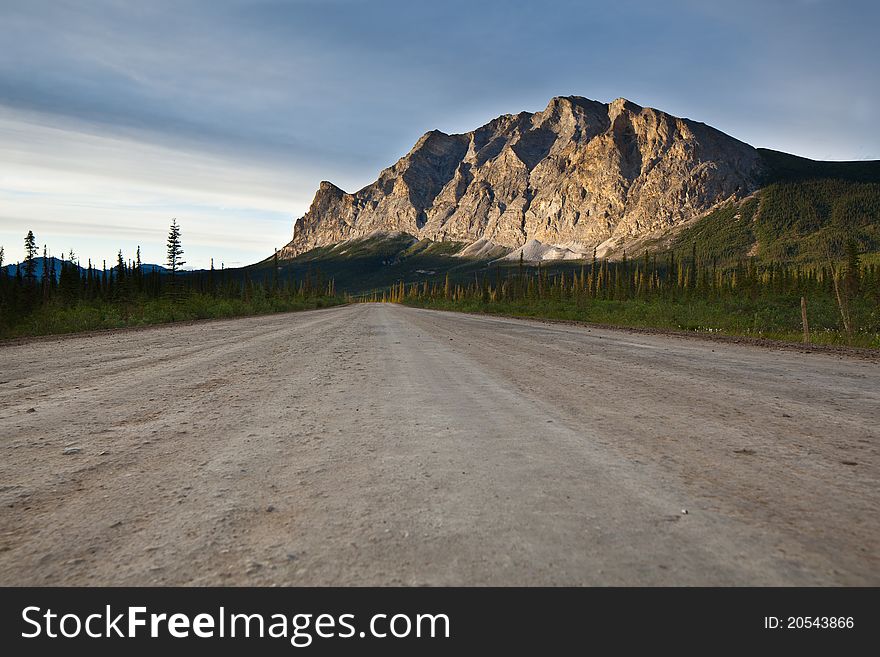 Dalton Highway With Mountain