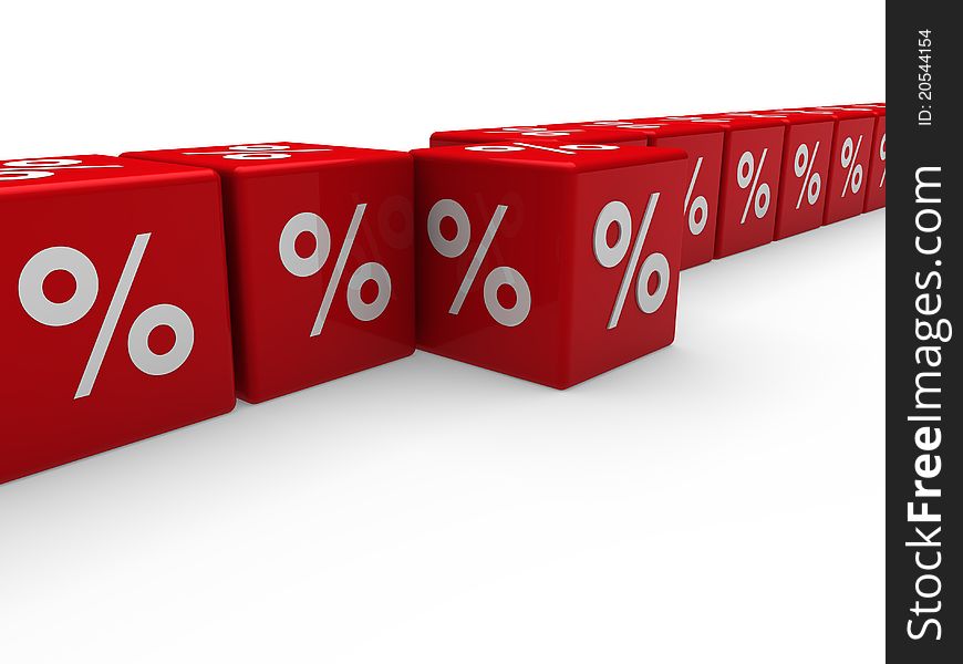 3d red sale cube percentage