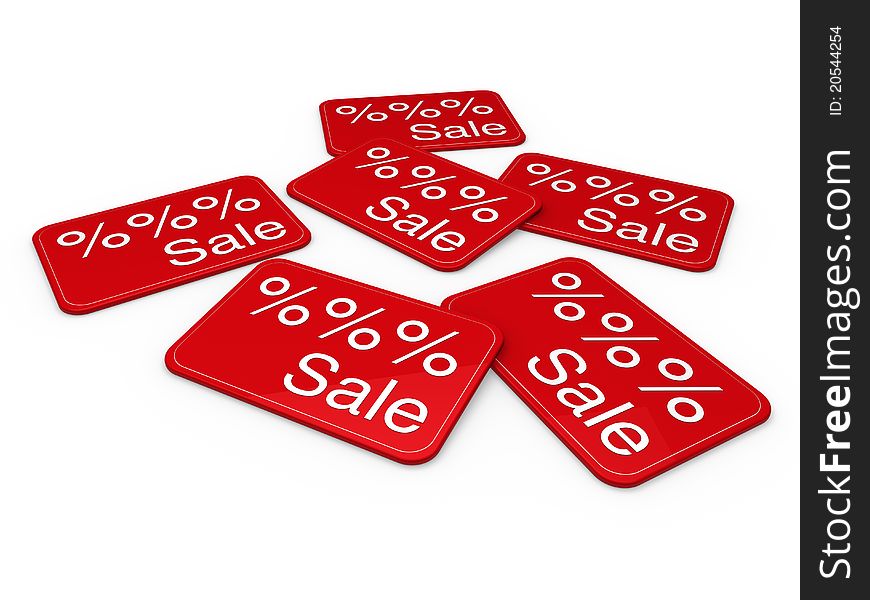 3d Sale Card Red