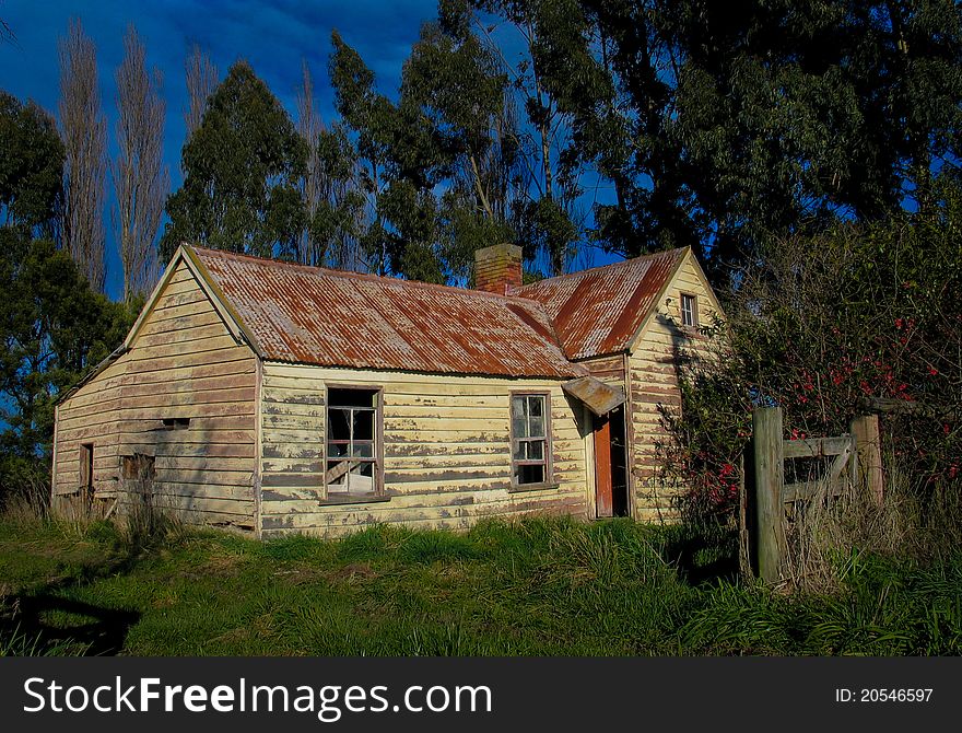 Old abandoned & crooked farm house. Old abandoned & crooked farm house