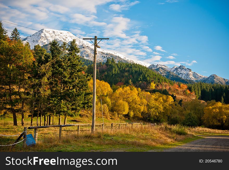 Autumn colours in a valley. Autumn colours in a valley