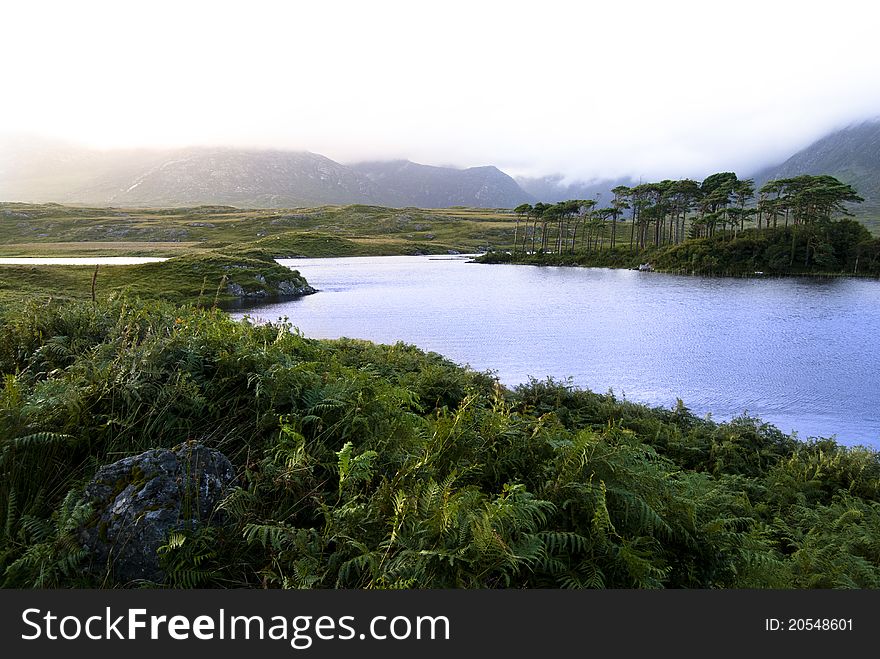 Landscape of a lake in Connemara Ireland