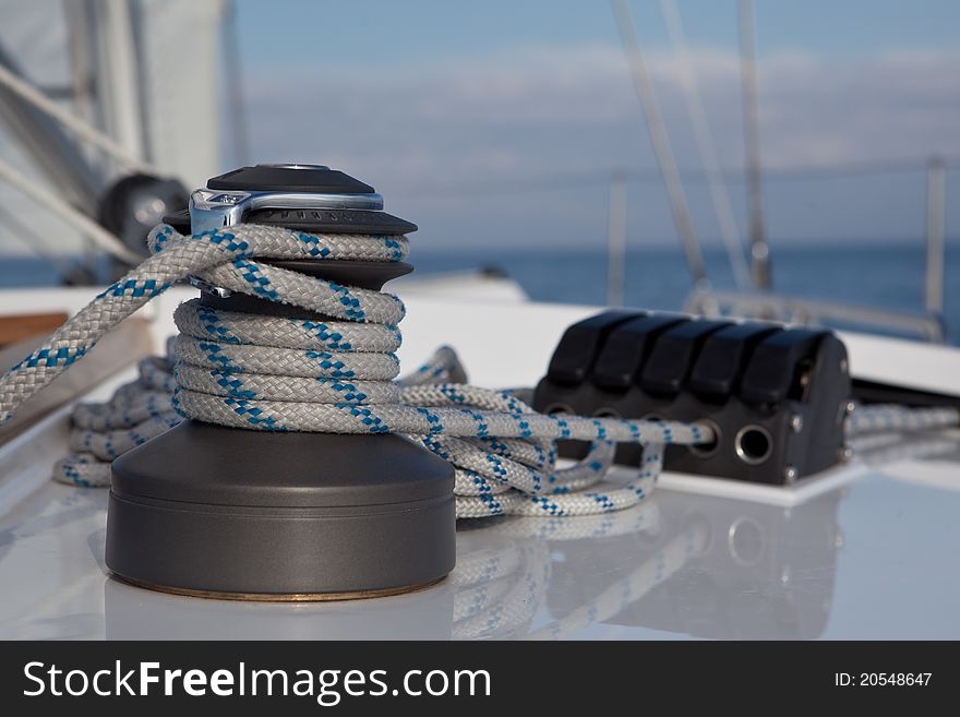 Equipment of sail yacht. Winch. Equipment of sail yacht. Winch.