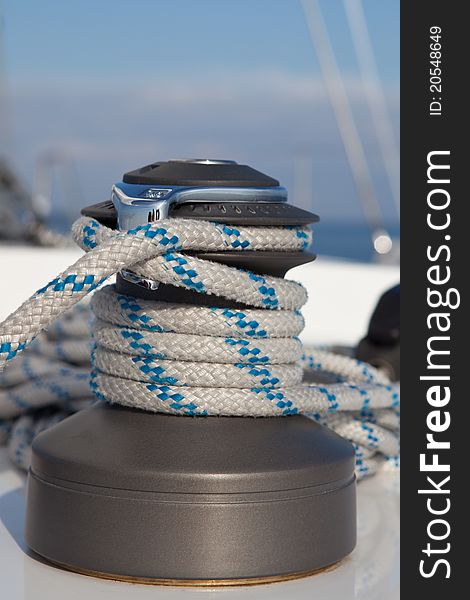 Winch on sailboat