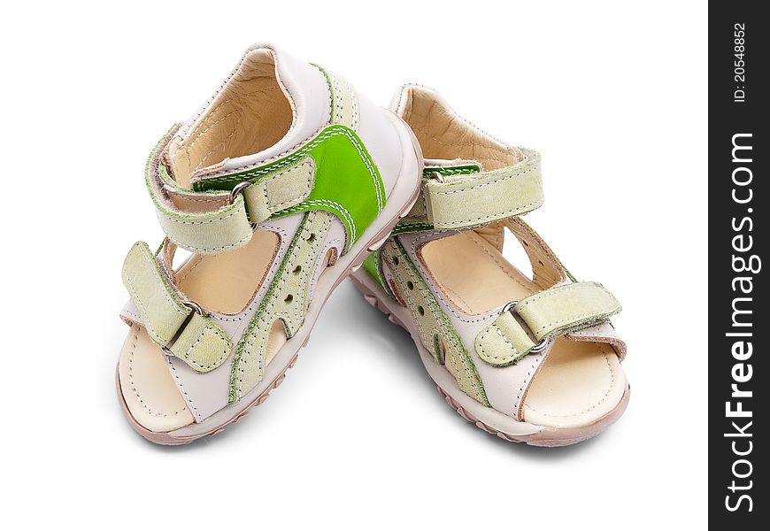 Baby shoes on a white background