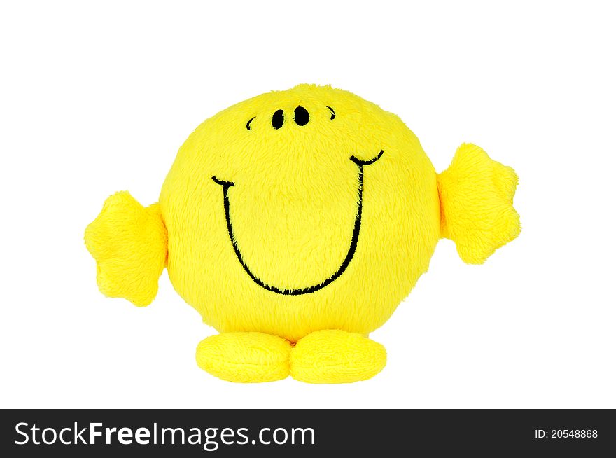 Happy yellow smile face isolated on white background. Happy yellow smile face isolated on white background.